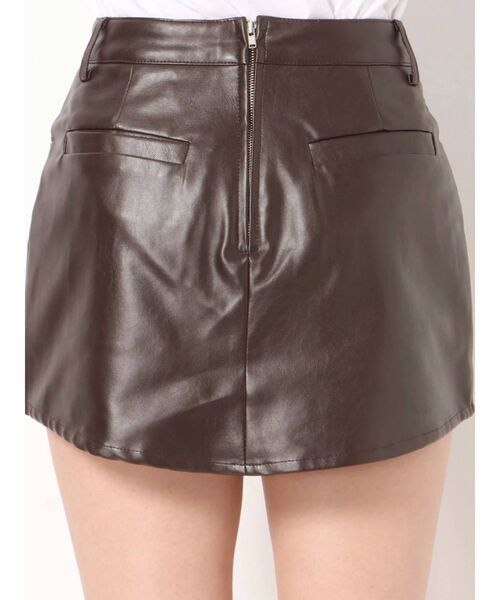 GYDA(ジェイダ)の「フェイクレザースカートライクショーパン(スカート・レディース・ブラック/ブラウン・X-SMALL/SMALL/MEDIUM)」の11枚目の写真