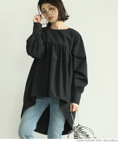 coca（coca）（コカ）の「切り替えフレアトップス（シャツ/ブラウス・レディース・ブラック/ベージュ・ONE SIZE）」の18枚目の写真