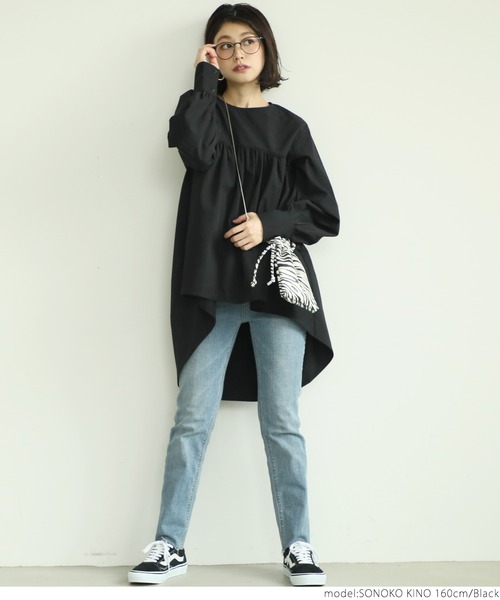 coca（coca）（コカ）の「切り替えフレアトップス（シャツ/ブラウス・レディース・ブラック/ベージュ・ONE SIZE）」の15枚目の写真