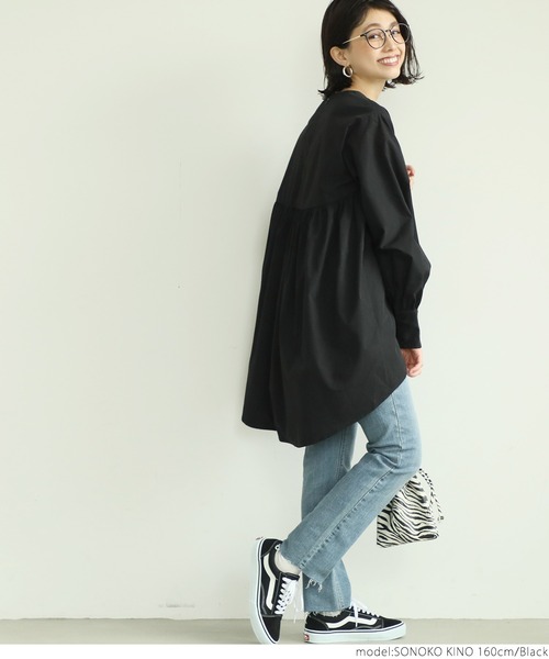 coca（coca）（コカ）の「切り替えフレアトップス（シャツ/ブラウス・レディース・ブラック/ベージュ・ONE SIZE）」の14枚目の写真