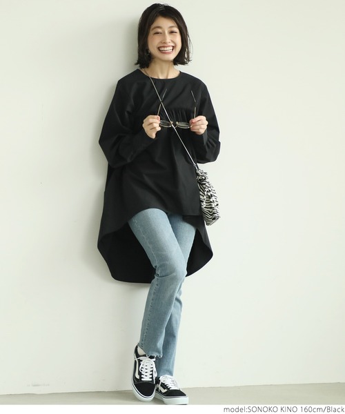 coca（coca）（コカ）の「切り替えフレアトップス（シャツ/ブラウス・レディース・ブラック/ベージュ・ONE SIZE）」の13枚目の写真