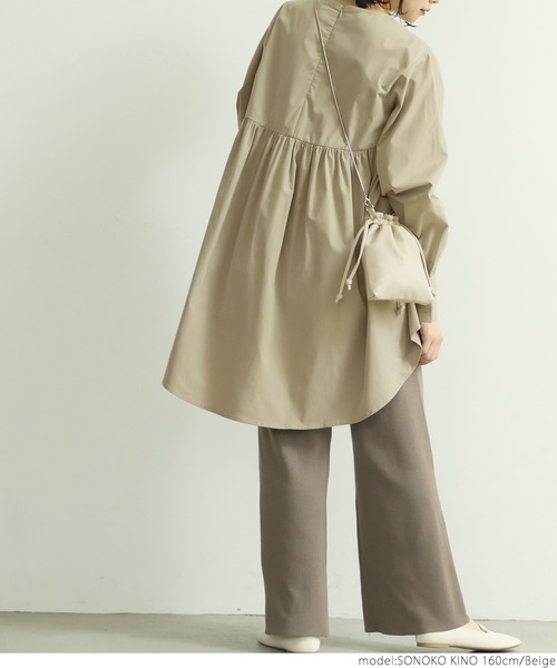 coca（coca）（コカ）の「切り替えフレアトップス（シャツ/ブラウス・レディース・ブラック/ベージュ・ONE SIZE）」の10枚目の写真