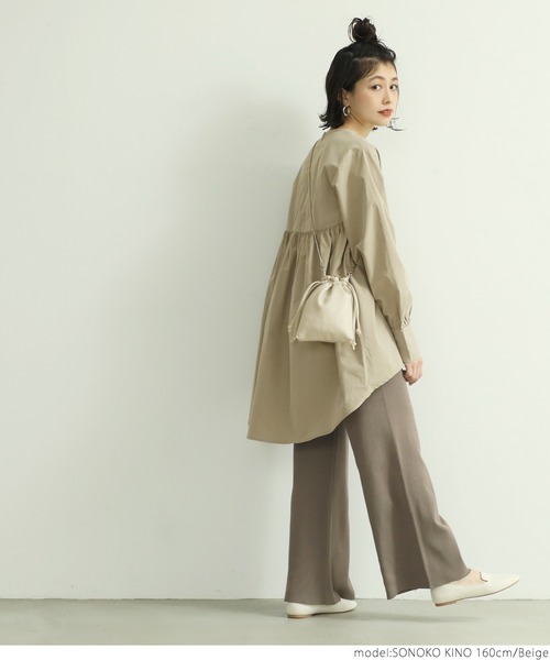 coca（coca）（コカ）の「切り替えフレアトップス（シャツ/ブラウス・レディース・ブラック/ベージュ・ONE SIZE）」の9枚目の写真