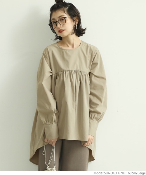 coca（coca）（コカ）の「切り替えフレアトップス（シャツ/ブラウス・レディース・ブラック/ベージュ・ONE SIZE）」の8枚目の写真