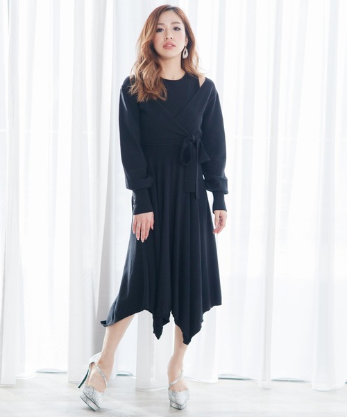 LIPSERVICE(リップサービス)の「レイヤードイレヘムニットワンピース(ワンピース・レディース・ベージュ/グリーン/ブラック・M/S)」の2枚目の写真