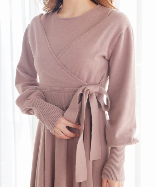 LIPSERVICE(リップサービス)の「レイヤードイレヘムニットワンピース(ワンピース・レディース・ベージュ/グリーン/ブラック・M/S)」の6枚目の写真