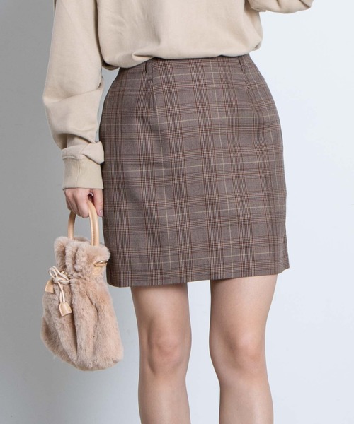 WEGO（ウィゴー）の「WEGO/【セットアップ対応商品】チェックミニスカート（スカート・レディース・グレー系その他2/ベージュ系その他2/ブラック系その他2/ブラウン系その他2/ブラウン系その他3/グレー系その他3・FREE）」の5枚目の写真