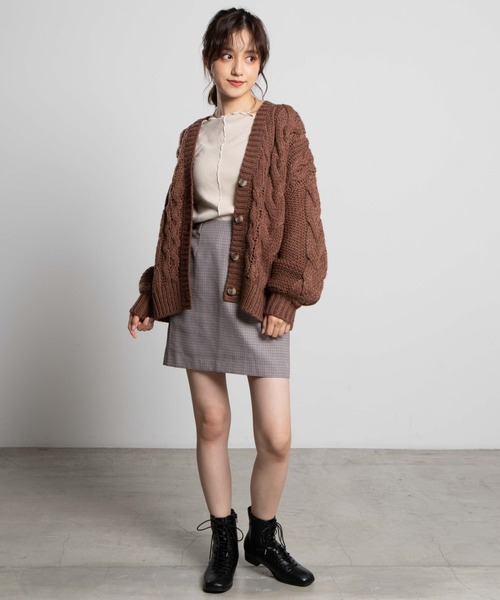 WEGO（ウィゴー）の「WEGO/【セットアップ対応商品】チェックミニスカート（スカート・レディース・グレー系その他2/ベージュ系その他2/ブラック系その他2/ブラウン系その他2/ブラウン系その他3/グレー系その他3・FREE）」の19枚目の写真