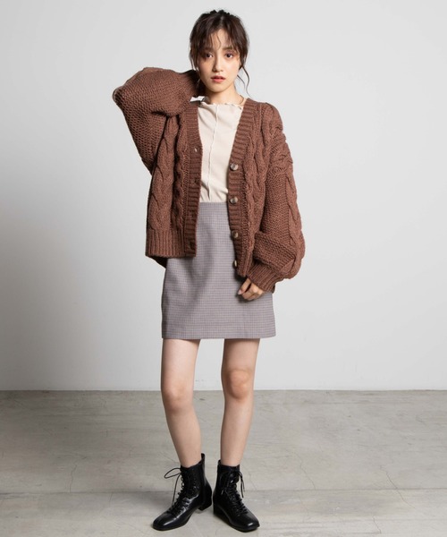 WEGO（ウィゴー）の「WEGO/【セットアップ対応商品】チェックミニスカート（スカート・レディース・グレー系その他2/ベージュ系その他2/ブラック系その他2/ブラウン系その他2/ブラウン系その他3/グレー系その他3・FREE）」の21枚目の写真