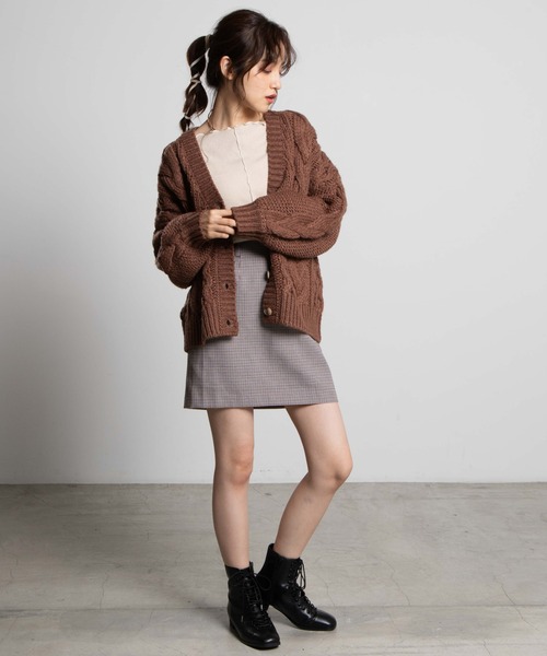 WEGO（ウィゴー）の「WEGO/【セットアップ対応商品】チェックミニスカート（スカート・レディース・グレー系その他2/ベージュ系その他2/ブラック系その他2/ブラウン系その他2/ブラウン系その他3/グレー系その他3・FREE）」の20枚目の写真