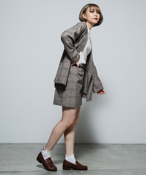 WEGO（ウィゴー）の「WEGO/【セットアップ対応商品】チェックミニスカート（スカート・レディース・グレー系その他2/ベージュ系その他2/ブラック系その他2/ブラウン系その他2/ブラウン系その他3/グレー系その他3・FREE）」の13枚目の写真