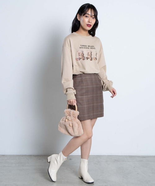 WEGO（ウィゴー）の「WEGO/【セットアップ対応商品】チェックミニスカート（スカート・レディース・グレー系その他2/ベージュ系その他2/ブラック系その他2/ブラウン系その他2/ブラウン系その他3/グレー系その他3・FREE）」の12枚目の写真