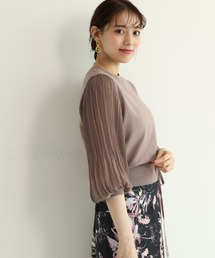 Mystrada - Mystrada 新品　袖プリーツプルオーバー マイストラーダ Mystrada 袖プリーツニット （茶