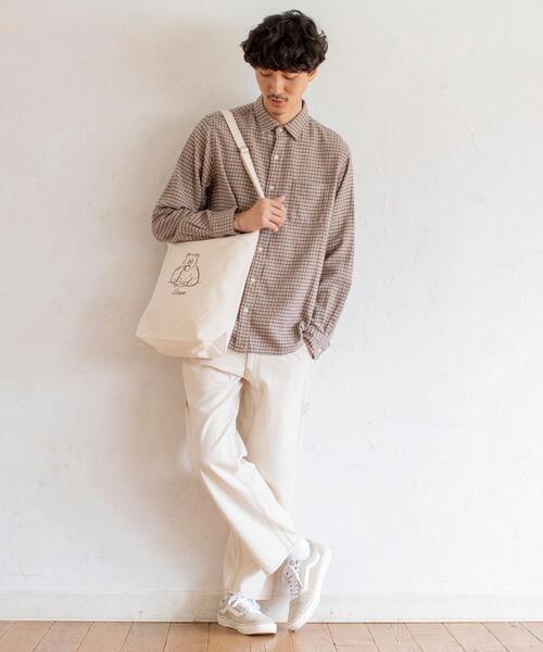 coen（コーエン）の「テキサスコットンガンクラブチェックベーシックシャツ（シャツ/ブラウス・メンズ・ベージュ/ネイビー・LARGE/X-LARGE/SMALL/MEDIUM）」の6枚目の写真