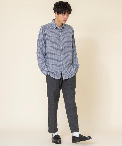 coen（コーエン）の「テキサスコットンガンクラブチェックベーシックシャツ（シャツ/ブラウス・メンズ・ベージュ/ネイビー・LARGE/X-LARGE/SMALL/MEDIUM）」の9枚目の写真