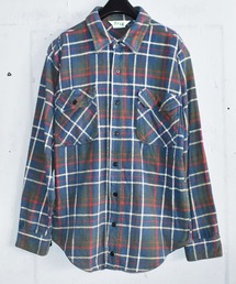 KEY キー　50's チェク柄ネルシャツ ビンテージ　ボロ　ワーク　古着 KEY キー 50's チェク柄ネルシャツ ビンテージ ボロ ワーク 古着