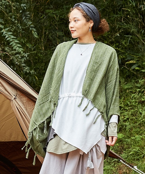 チャイハネ（チャイハネ）の「【チャイハネ】タイコットン サワティジャケット（カーディガン/ボレロ・メンズ・ベージュ/ブラウン/カーキ/ホワイト/ブラック/ターコイズブルー・FREE）」の5枚目の写真