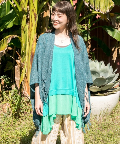 チャイハネ（チャイハネ）の「【チャイハネ】タイコットン サワティジャケット（カーディガン/ボレロ・メンズ・ベージュ/ブラウン/カーキ/ホワイト/ブラック/ターコイズブルー・FREE）」の6枚目の写真