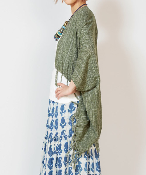 チャイハネ（チャイハネ）の「【チャイハネ】タイコットン サワティジャケット（カーディガン/ボレロ・メンズ・ベージュ/ブラウン/カーキ/ホワイト/ブラック/ターコイズブルー・FREE）」の11枚目の写真