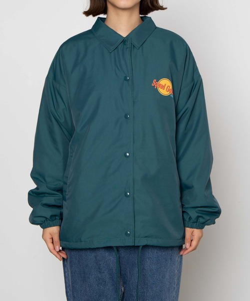 WEGO（ウィゴー）の「WEGO/サークルロゴコーチジャケット（ナイロンジャケット・レディース・ブラック/グリーン・FREE）」の9枚目の写真