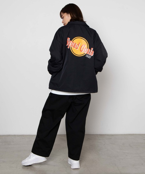 WEGO（ウィゴー）の「WEGO/サークルロゴコーチジャケット（ナイロンジャケット・レディース・ブラック/グリーン・FREE）」の8枚目の写真