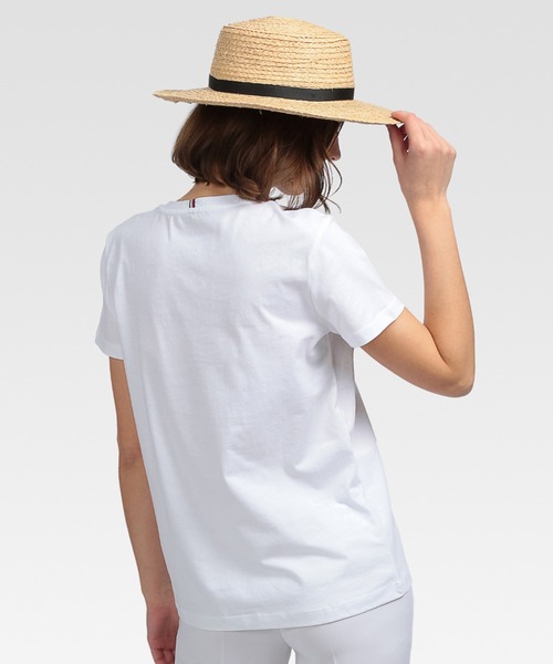 TOMMY HILFIGER(トミーヒルフィガー)の「ロゴクルーネックTシャツ(Tシャツ/カットソー・レディース・ホワイト/ネイビー/ブラック・MEDIUM/LARGE/X-SMALL/SMALL)」の5枚目の写真