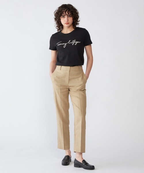 TOMMY HILFIGER(トミーヒルフィガー)の「ロゴクルーネックTシャツ(Tシャツ/カットソー・レディース・ホワイト/ネイビー/ブラック・MEDIUM/LARGE/X-SMALL/SMALL)」の13枚目の写真