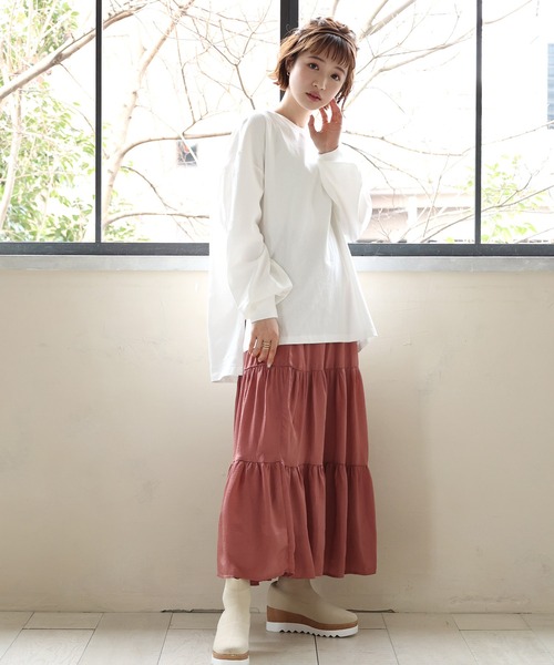 RETRO GIRL（レトロガール）の「ロゴプリントロンTEE（Tシャツ/カットソー・レディース・ホワイト/チャコールグレー/ホワイト系その他・FREE）」の6枚目の写真