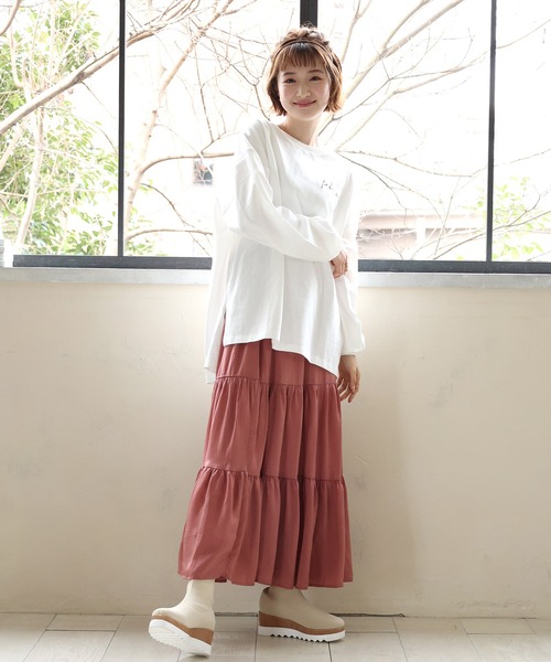 RETRO GIRL（レトロガール）の「ロゴプリントロンTEE（Tシャツ/カットソー・レディース・ホワイト/チャコールグレー/ホワイト系その他・FREE）」の7枚目の写真