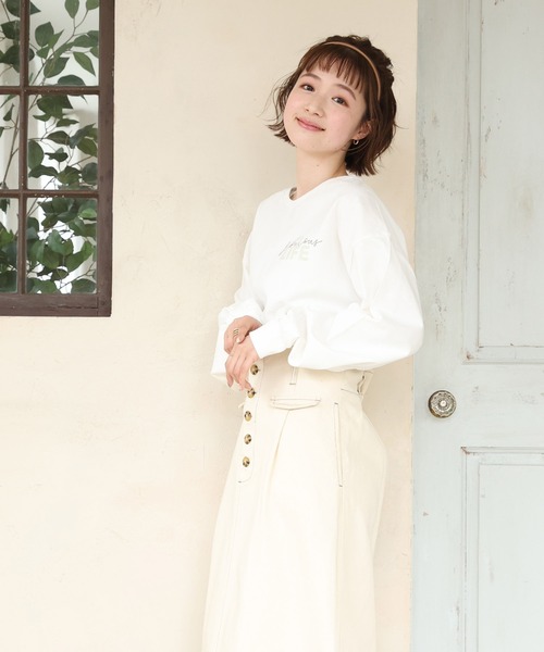 RETRO GIRL（レトロガール）の「ロゴプリントロンTEE（Tシャツ/カットソー・レディース・ホワイト/チャコールグレー/ホワイト系その他・FREE）」の10枚目の写真