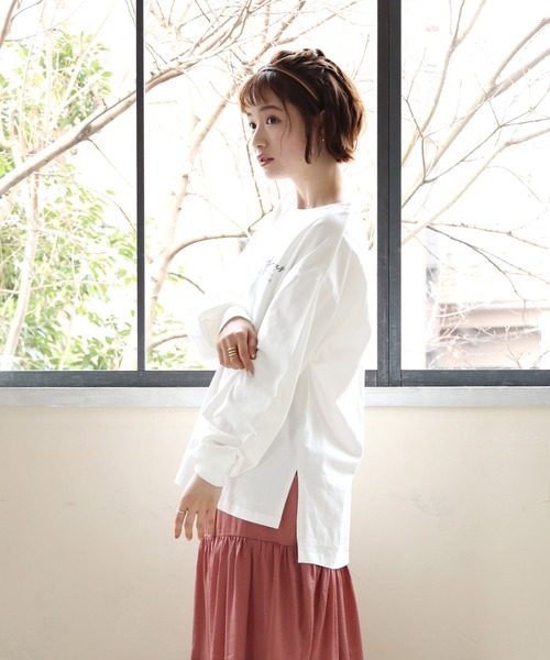 RETRO GIRL（レトロガール）の「ロゴプリントロンTEE（Tシャツ/カットソー・レディース・ホワイト/チャコールグレー/ホワイト系その他・FREE）」の12枚目の写真