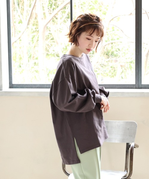 RETRO GIRL（レトロガール）の「ロゴプリントロンTEE（Tシャツ/カットソー・レディース・ホワイト/チャコールグレー/ホワイト系その他・FREE）」の14枚目の写真