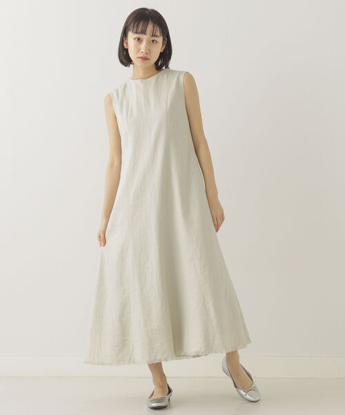 BeAMS DOT(ビームスドット)の「【WEB限定】BeAMS DOT / リネン バックレースアップ ノースリーブワンピース(ワンピース・レディース・ホワイト系その他5/ピンク/ネイビー・FREE)」の8枚目の写真