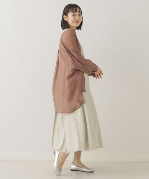 BeAMS DOT(ビームスドット)の「【WEB限定】BeAMS DOT / リネン バックレースアップ ノースリーブワンピース(ワンピース・レディース・ホワイト系その他5/ピンク/ネイビー・FREE)」の9枚目の写真