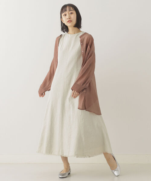 BeAMS DOT(ビームスドット)の「【WEB限定】BeAMS DOT / リネン バックレースアップ ノースリーブワンピース(ワンピース・レディース・ホワイト系その他5/ピンク/ネイビー・FREE)」の10枚目の写真