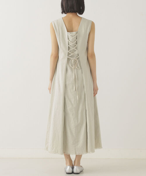 BeAMS DOT(ビームスドット)の「【WEB限定】BeAMS DOT / リネン バックレースアップ ノースリーブワンピース(ワンピース・レディース・ホワイト系その他5/ピンク/ネイビー・FREE)」の13枚目の写真