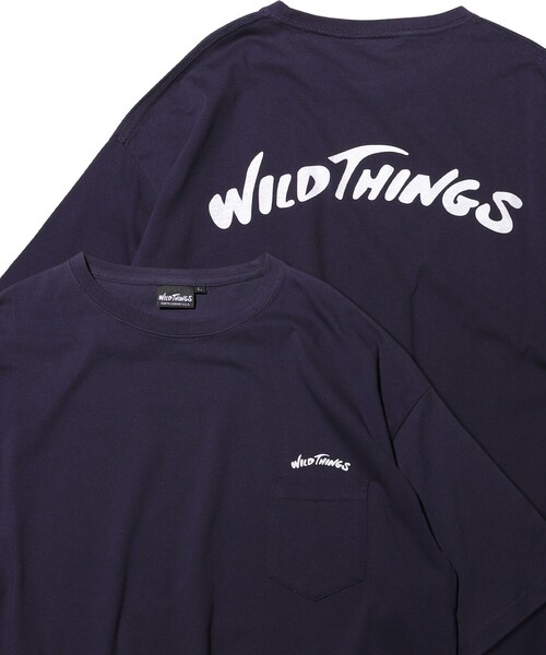 FREAK'S STORE（フリークスストア）の「WEB限定 WILDTHINGS/ワイルドシングス 別注 ビッグシルエット アーチロゴ バックプリント ポケットTシャツ/ポケT（Tシャツ/カットソー・メンズ・ホワイト/ブラック/ベージュ/ネイビー/オリーブ・X-LARGE/LARGE/SMALL/MEDIUM）」の5枚目の写真