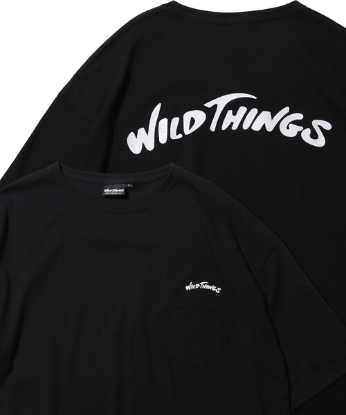FREAK'S STORE（フリークスストア）の「WEB限定 WILDTHINGS/ワイルドシングス 別注 ビッグシルエット アーチロゴ バックプリント ポケットTシャツ/ポケT（Tシャツ/カットソー・メンズ・ホワイト/ブラック/ベージュ/ネイビー/オリーブ・X-LARGE/LARGE/SMALL/MEDIUM）」の3枚目の写真
