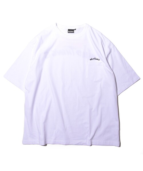FREAK'S STORE（フリークスストア）の「WEB限定 WILDTHINGS/ワイルドシングス 別注 ビッグシルエット アーチロゴ バックプリント ポケットTシャツ/ポケT（Tシャツ/カットソー・メンズ・ホワイト/ブラック/ベージュ/ネイビー/オリーブ・X-LARGE/LARGE/SMALL/MEDIUM）」の16枚目の写真