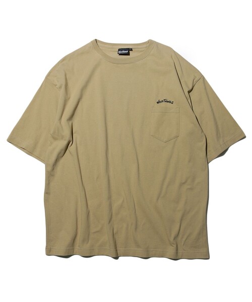 FREAK'S STORE（フリークスストア）の「WEB限定 WILDTHINGS/ワイルドシングス 別注 ビッグシルエット アーチロゴ バックプリント ポケットTシャツ/ポケT（Tシャツ/カットソー・メンズ・ホワイト/ブラック/ベージュ/ネイビー/オリーブ・X-LARGE/LARGE/SMALL/MEDIUM）」の15枚目の写真