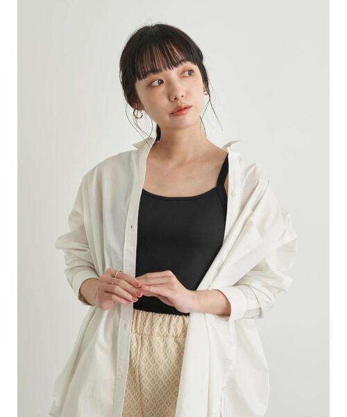 earth music&ecology（アースミュージックアンドエコロジー）の「2wayリブキャミソール ＊（キャミソール・レディース・ブラック/アイボリー/ライトピンク/ライトベージュ・S/M）」の14枚目の写真