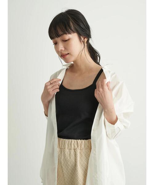 earth music&ecology（アースミュージックアンドエコロジー）の「2wayリブキャミソール ＊（キャミソール・レディース・ブラック/アイボリー/ライトピンク/ライトベージュ・S/M）」の13枚目の写真