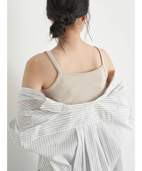 earth music&ecology（アースミュージックアンドエコロジー）の「2wayリブキャミソール ＊（キャミソール・レディース・ブラック/アイボリー/ライトピンク/ライトベージュ・S/M）」の17枚目の写真