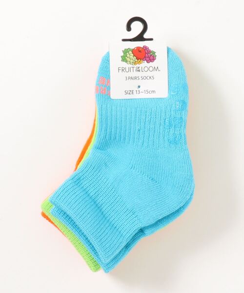 FRUIT OF THE LOOM(フルーツオブザルーム)の「クオーター丈無地3P / 3足セット / キッズ / ビビット(ソックス/靴下・キッズ・マルチ・13cm-15cm/16cm-18cm)」の3枚目の写真