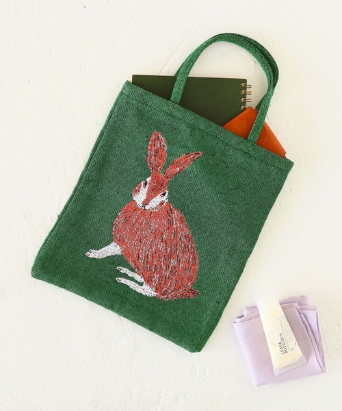 松尾ミユキ(マツオミユキ)の「松尾ミユキ/ミニトートバッグ/動物(トートバッグ・レディース・ホワイト系/グリーン系/グリーン系2/ブルー系/ブルー系2/イエロー系/ピンク系/ピンク系2/ブルー系3/ホワイト系2/ブラウン系/ネイビー系・FREE)」の4枚目の写真