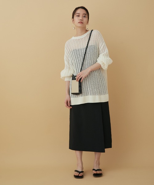 ADAM ET ROPE'（アダムエロペ）の「【アウトレット店舗・WEB限定】リネンライクラップスカート（スカート・レディース・ブラック/レッド/ブルー・FREE）」の17枚目の写真