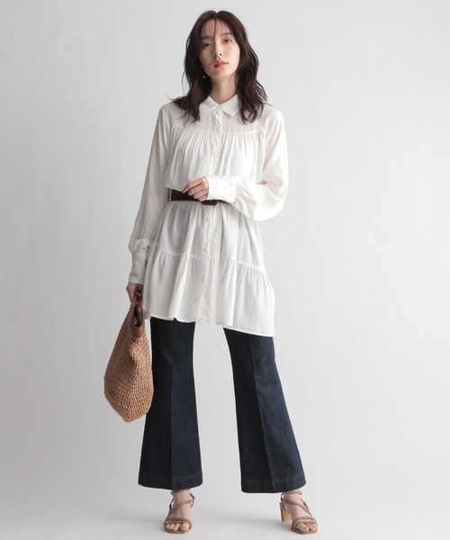 Andemiu（アンデミュウ）の「ティアードシャツチュニック948220（シャツ/ブラウス・レディース・ホワイト/ベージュ/イエロー・FREE）」の11枚目の写真