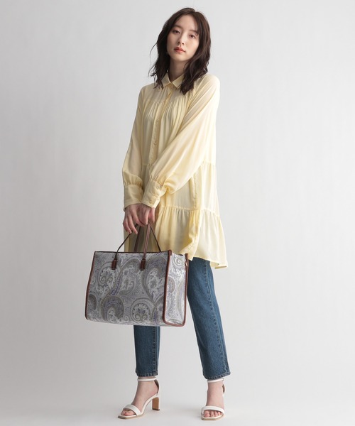 Andemiu（アンデミュウ）の「ティアードシャツチュニック948220（シャツ/ブラウス・レディース・ホワイト/ベージュ/イエロー・FREE）」の17枚目の写真