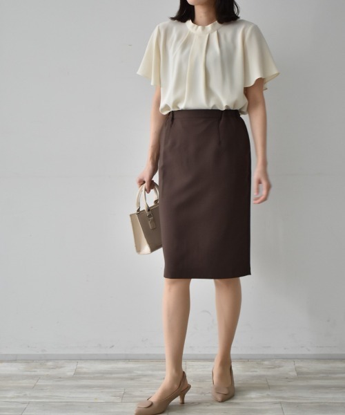 RANAN（ラナン）の「すっきりきれいめ美脚シルエット防シワストレッチタイトスカート（スカート・レディース・ライトグレー/ブラック/ベージュ/ネイビー/オフホワイト/ブラウン/モスグリーン/ライトベージュ/サーモンピンク/ロイヤルブルー/ピンク系その他・M/LL/L）」の13枚目の写真