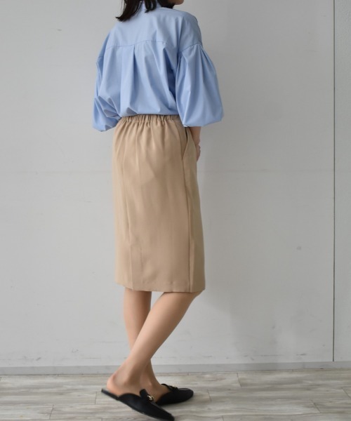 RANAN（ラナン）の「すっきりきれいめ美脚シルエット防シワストレッチタイトスカート（スカート・レディース・ライトグレー/ブラック/ベージュ/ネイビー/オフホワイト/ブラウン/モスグリーン/ライトベージュ/サーモンピンク/ロイヤルブルー/ピンク系その他・M/LL/L）」の15枚目の写真